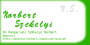 norbert szekelyi business card