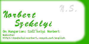 norbert szekelyi business card